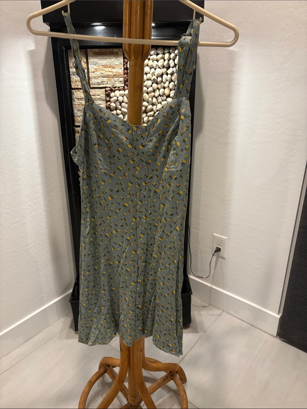 Faded Glory Green Floral Slip Dress